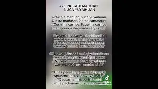 Ñuca Almahuan ñuca Yuyaihuan Diosta mañasha Diosta cantasha