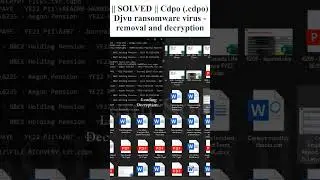 || SOLVED || #Cdpo (.cdpo) #Djvu #ransomware #virus - #removal #and #decryption