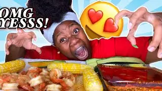 JUMBO SHRIMP MUKBANG + BLOVES SMACKALICIOUS SAUCE | DON'T WIPE YOUR MOUTH CHALLENGE