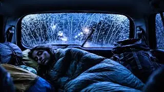 Finding shelter in the car during heavy rain - comforting sounds for a good night's sleep 