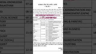 RPSC Assistant Professor-2025 Time Table Out                       RPSC सहायक आचार्य -2025 टाइम टेबल