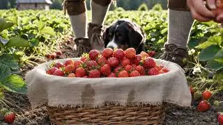 Un d&iacute;a tranquilo: Cosechando fresas en mi jard&iacute;n so&ntilde;ado 🍓