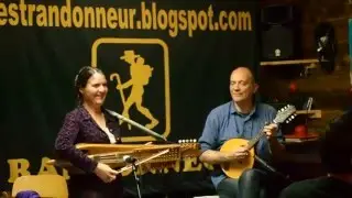 Alice Nyckelharpa  et  Marc &agrave; la Mandoline au Rest. Randonneur,  La Bresse