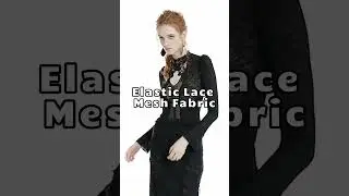 Black Lace Print Rose Trim Stand Collar Gothic See-through Long Sleeve Shirt