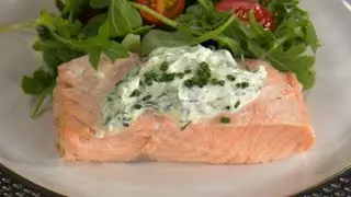 Poached Salmon with Dijon Dill Sauce