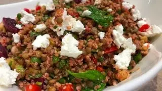 سلطة العدس البني والكينوا- Rula-Yummies - Brown lentils and quinoa Salad