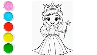 Cute Fairy Girl Drawing for kids, Painting & Coloring for kids, Toddlers | Let's Draw Together