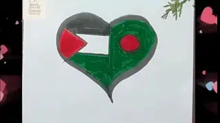 🇧🇩🇵🇸How to draw Palestine ❤️ Bangladesh flag drawing step by step very easy 🇧🇩🇵🇸
