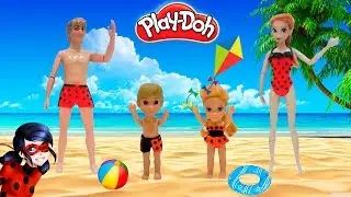 Play Doh Fashion Beachwear Frozen Anna Kristoff & Kids Family Swimsuits