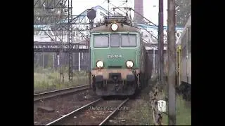 POLAND TANDEM HEAVY COAL TRAIN PASSING GLIWICE STATION  PKP ET41-152 POLAND 11/09/08