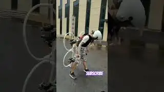 Crazy drone guy, will he die? #drone #dronefails #cycling #drone #bicycle #bmx