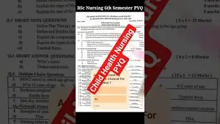 Child Health Nursing PYQ #bscnursing #nursingnotes