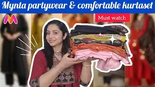 Myntra Party Wear KurtaSet Haul / Comfortable & Stylish Outfit For Occasions With Reshu Malik ✨🥰