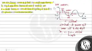 एक तरंग जिसका आयाम \( 0.2 \) मिमी तथा आवृत्ति 500 सेकण्ड \( ^{-1} \) है, वायु में 350 मीटर/सेकण्...