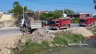 New land development project !!! Clearing the land to build a house Truck 5ton KOMATSU Bulldozer 