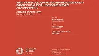 XVI RDB Lecture | Stefanie Stantcheva - What Shapes Our Support for Redistribution Policy?