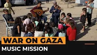 Gaza music students use talent to inspire children displaced by war