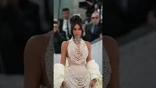 Kim Kardashian is dripping in pearls for her 10th Met Gala #metgala2023