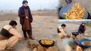 How to make  clay stove with hand | Whole day survive in nala deek | cooking for kids | 