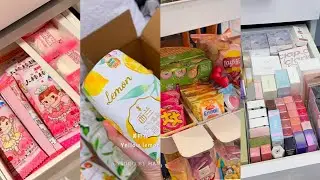 (pt26) ASMR unboxing, immersive restocking, snack tray refill, makeup restocking, organization, COZY