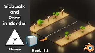 Sidewalk and Road in Blender 3.2 - 3D Modelling and Rendering