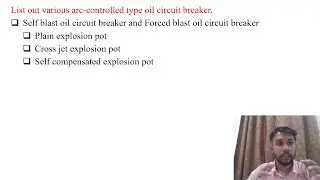SGP Video short on List out various arc controlled type oil circuit breaker in  English