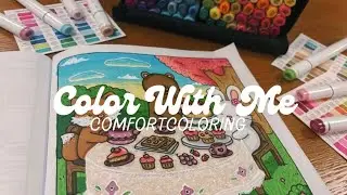 Color with me! 🌸🍰 (ASMR) Fuzzy Hygge Coloring Book + Ohuhu Markers #coloringbookpages #asmr