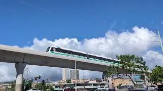Skyline Rail Line Rolls Through Pearl City | Urban Transit in Action