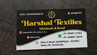 Elampillai wholesale shop harshal textiles #elampillai #saree
