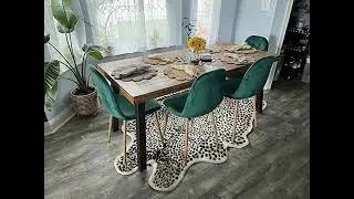 CangLong Washable PU Cushion Seat Back, Mid Century Metal Legs for Kitchen Dining Room Side Chair