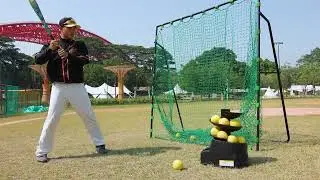 Furlihong 6902BHA Rechargeable Baseball/Softball Toss Machine with Extendable Ball Stacker