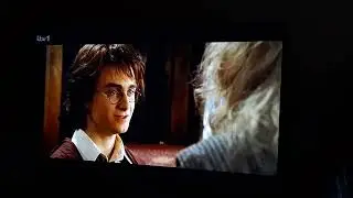 Harry Potter & The Goblet of Fire 2005 Film Albus Dumbledore sees Harry Potter in the Boys Dormitory