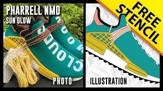Adidas Human Race NMD Pharrell Sun Glow &mdash; цифровая иллюстрация