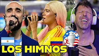 KAROL G y ABEL PINTOS interpretan el HIMNO NACIONAL en la FINAL DE LA COPA AMÉRICA | REACCIÓN