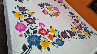 New design bedsheet painting, viral bedsheet painting 