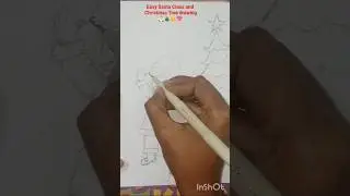 Easy Santa Claus and Christmas Tree drawing 🎨🖌️🎅🎄#trending #art #viral #shorts