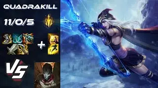 BOTTOM Ashe vs Jhin [QUADRAKILL] - EU Challenger Patch 14.21