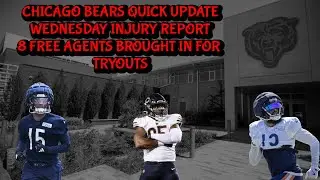Chicago Bears QUICK Update Injury reports and Free agent Tryouts and MORE