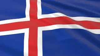 Flag of Iceland waving in the wind - Flag animation - Motion background - 4K UHD