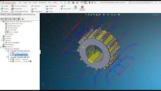 Фрезеровка Многорядной звездочки 4 axis в SolidCAM2017 ! Полная обработка!