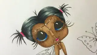 Coloring dark skintone - prismacolor pencil - color along
