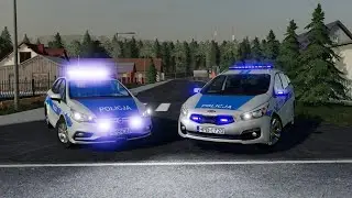 Polish Police in action - Farming Simulator 2019 - Two Police Cars [FS 19 LS 19 Car Vehicle Mod]