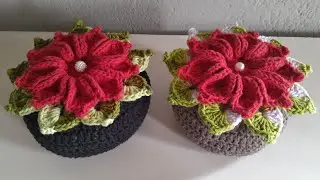 PESO DE PORTA EM CROCHÊ/ FLOR COM BARBANTES/ PASSO A PASSO 