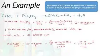 Chemistry Calculations - Concentration Calculations and Moles in Solution (A-Level Chemistry)