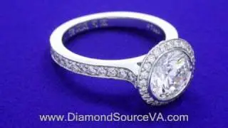 Round Brilliant Cut Diamond Ring 1.26-carat in pave mounting