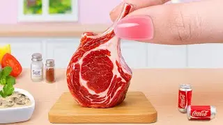 How to Cook Miniature Beef Ribs with Creamy Mushroom Sauce 🍖 Mini Cooking Recipe