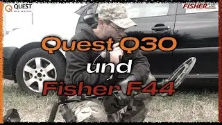 Sondeln auf meinem Haus Acker. Quest Q30 und Fisher F44