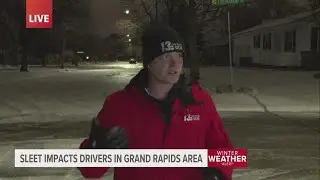 Grand Rapids roads slick with ice following winter storm