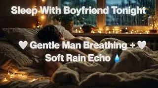 Sleep With Boyfriend Tonight 🌧️ Gentle Man Breathing + Soft Rain Echo ASMR | 60 mins Deep Sleep
