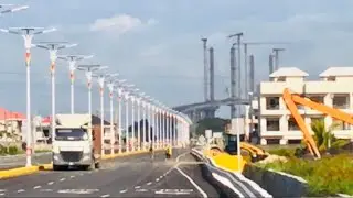 Roundabout at the entrance to the Demerara Bridge is taking shape 